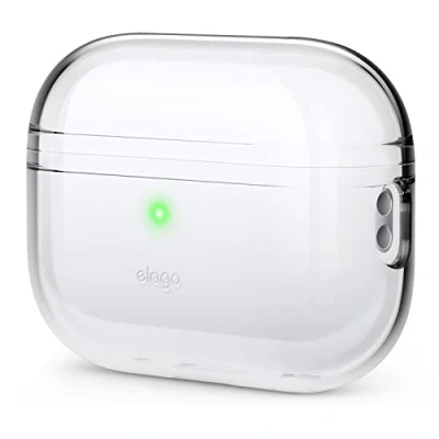 Obrázek elago Clear Case pouzdro kompatibilní s Apple AirPods Pro 2. generace ochranné pouzdro, nárazuvzdorné, včetně gelové pásky, bezdrátové nabíjení, snižuje žloutnutí (transparentní)