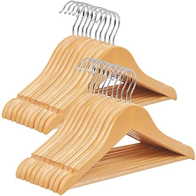 Obrázek SONGMICS Dětské ramínko na šaty, 20 kusů, dřevo, přírodní, 35 cm