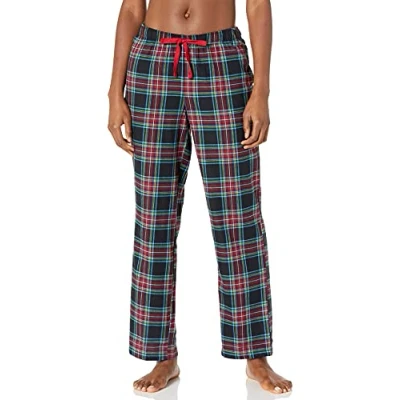 Obrázek Amazon Essentials Dámské pyžamové kalhoty z flanelu (k dispozici v nadměrné velikosti), černý károvaný vzor, L