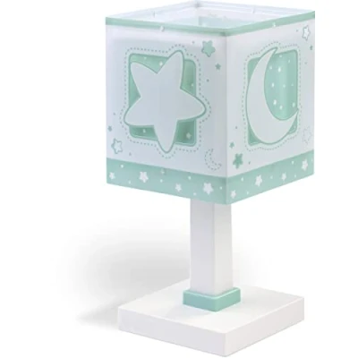 Obrázek Dalber Kinder Tischlampe Nachttischlampe kinderzimmer Mond und Sterne MoonLight Grün, 63231H, E14