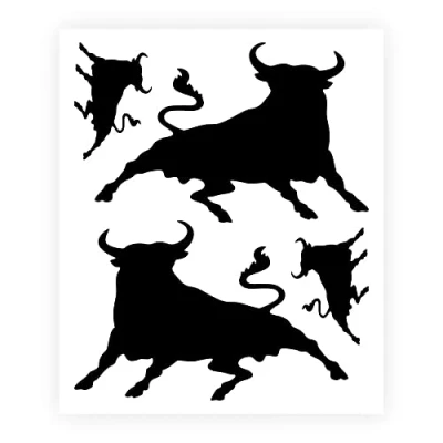 Obrázek 4R Quattroerre.it 15740 Vorgeschnittene Aufkleber Stier, Schwarz, 13.5 x 16 cm
