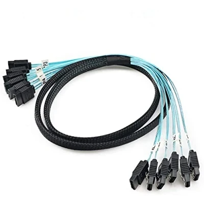 Obrázek CableDeconn High Speed 6 Gbit/s SATA Kabel, SAS Kabel für Server, 0,5 m