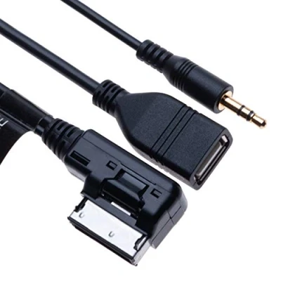 Obrázek kabel AMI MDI na AUX 3,5 mm USB Music Media Interface adaptér kompatibilní s Audi A6L Q5 Q7 A8 S5 A5 A4L A3 VW Volkswagen Tiguan GTI CC Škoda Fabia Octavia gradio vozidla 0,4 m
