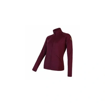Obrázek Sensor Merino Upper Celozip dámské portská červená M Mikina