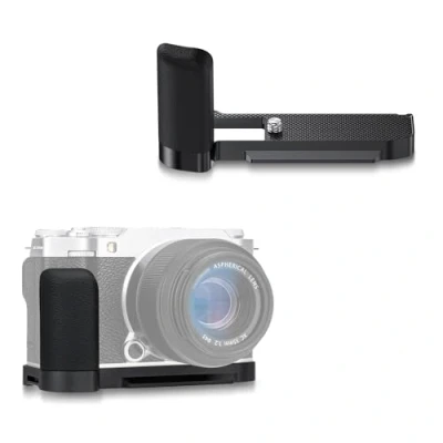 Obrázek JJC XM5 Metall Kamera Handgriff für Fujifilm Fuji X M5 Kamera, Arca Swiss Typ Schnellwechselplatte Unterstützung mit Rutschfester Silikon L Halterung, Verbesserter Griff, Schwarz