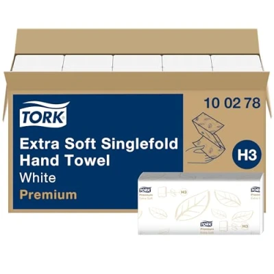 Obrázek Tork extra měkké cikcak papírové ručníky Premium 100278 H3 skládací pro klikaté obzvláště savé, 2vrstvé, bílé 15 x 200 utěrek
