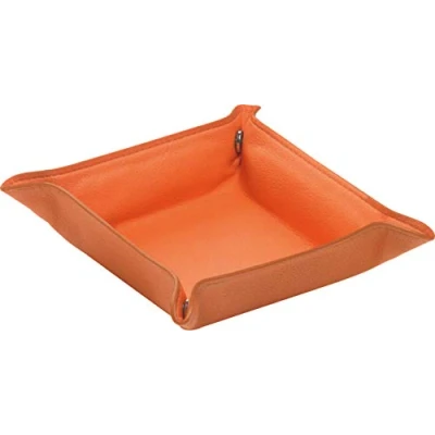 Obrázek ALASSIO 40014 miska na potřeby EMILIA, z kvalitní imitace kůže, stylová dekorace pro každé zařízení, cca 10,5 x 4 cm, oranžová