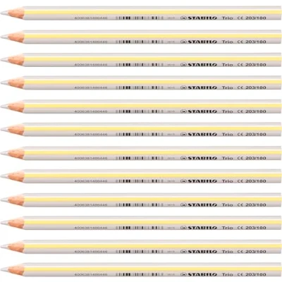 Obrázek Trojhranná pastelka STABILO Trio silná balení 12 ks bílá