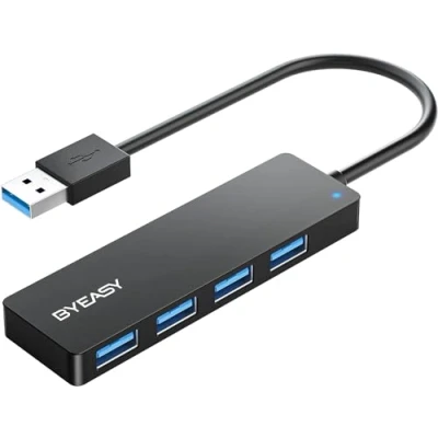 Obrázek BYEASY USB Hub 3.0, Ultra Slim Multiport 4 Ports 3.0 Adapter für iMac Pro, MacBook Air, Mac Mini/Pro, Surface PC, Laptop, Flash Drives, Mobile HDD usw.