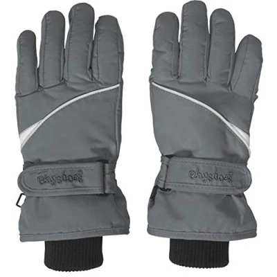 Obrázek Playshoes Unisex Dětské prstové zimní rukavice se suchým zipem, Šedá