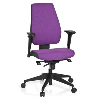 Obrázek hjh OFFICE Profesionální kancelářská židle 608817 PRO TEC 500, látková fialová, otočná židle, ergonomická, výškově nastavitelná opěrka a loketní opěrky