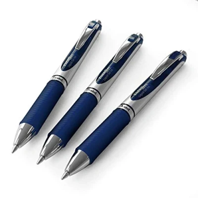 Obrázek Pentel EnerGel XM BL77 gelové pero, 0,7 mm, 54 % recyklovaný materiál, námořnická modrá, 3 kusy