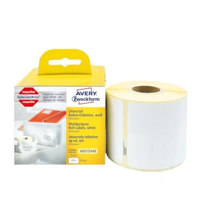 Obrázek AVERY Zweckform AS0722440 Dymo LabelWriter etikety kompatibilní se S0722440 (54 x 70 mm, 1 role 320 nálepek, samolepicí, pro tiskárnu štítků / popisovací zařízení/páska na štítky)