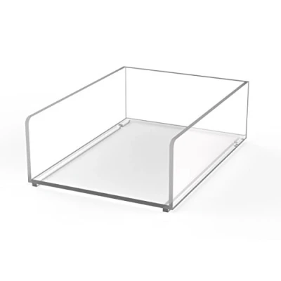Obrázek MAUL Krabička na lístky A6 z akrylu 16,5 x 12 5,3 cm organizér psací stůl odkládání papíru, účet, dokumenty stohovatelný a regál pro úsporu místa průhledný
