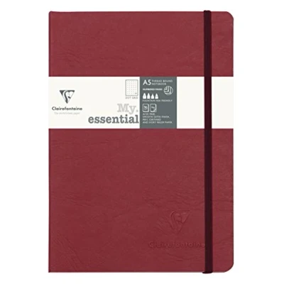 Obrázek Clairefontaine 793432C zápisník AgeBag My Essentials, DIN A5, 14,8 x 21 cm, 96 listů, tečka, číslované, 90 g, 1 kus, červený