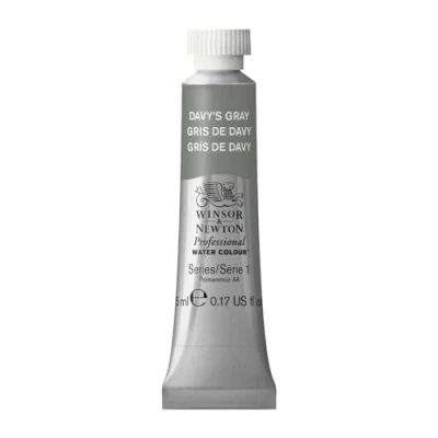 Obrázek Winsor &amp; Newton 0102217 Profesionální akvarelová barva, živé vodní barvy v umělecké kvalitě, vysoká zářivost barev a svítivost, stálá na světle, archivní kvalita, 5 ml tuba Davy&#039;s šedá