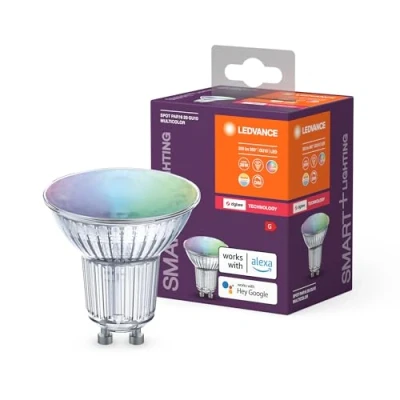 Obrázek LEDVANCE GU10 LED žárovka, Zigbee reflektorová žárovka s 4,9 W (350 lumenů), PAR 16 RGBW barva světla (2700 6500 K), stmívatelná a kompatibilní Alexa, google nebo aplikace, žárovky v balení 1 ks