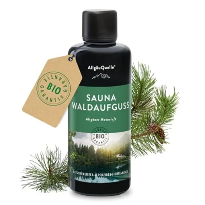 Obrázek AllgäuQuelle® saunový nálev [100% čisté bio oleje] Přírodní vzduch alpská borovice smrk máta 100 ml