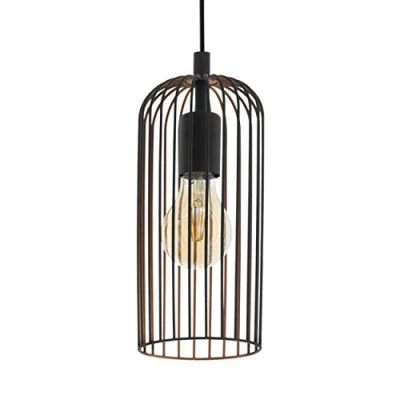 Obrázek EGLO Kyvadlová lampa Roccamena, 1 vintage závěsné svítidlo, retro závěsná z oceli, barva: černá, měděná, objímka: E27