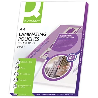 Obrázek Q CONNECT KF240055 laminovací fólie A4, matný, 125 mikronů, 100 kusů