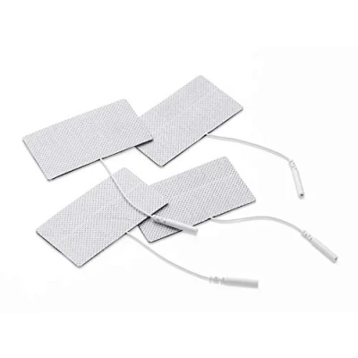Obrázek Promed Tkaná elektroda 45 x 80 mm, 4 kusy, samolepicí elektrody Tens s 2mm konektorem pro přístroje TENS/EMS, opakovaně použitelné