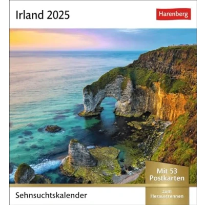 Obrázek Irland Sehnsuchtskalender 2025 Wochenkalender mit 53 Postkarten: Fernweh in einem Foto Kalender zum Aufstellen. Die schönsten Landschaften Irlands ... Aufhängen (Sehnsuchtskalender Harenberg)