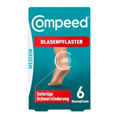 Obrázek Compeed Náplast na puchýře Medium hydrokoloidní náplasti proti puchýřům patách, balení 6 ks