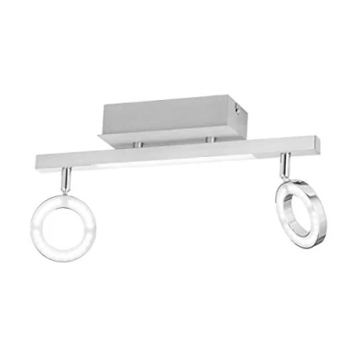 Obrázek EGLO LED stropní svítidlo Cardillo, se 2 žárovkami, zářič z hliníku, kovu a plastu, lampa do obývacího pokoje v chromu, chodby teplá bílá
