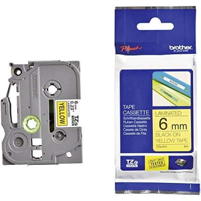 Obrázek Brother TZE 611 páska 6 mm/8 m černá na žluté
