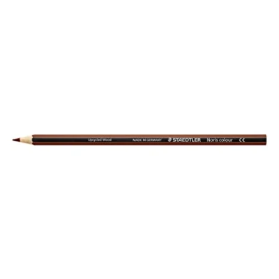 Obrázek STAEDTLER Pastelky Noris colour, van dyke Brown, protiskluzový měkký povrch, vysoká odolnost proti zlomení, Made from Upcycled Wood, intenzivní barvy, šestihranný formát, 12 barevných tužek, 185 76