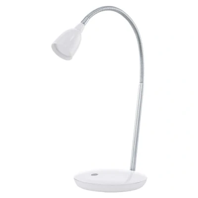 Obrázek EGLO LED stolní lampa Durengo, 1 moderní, klasická, na psací stůl z kvalitního plastu a oceli, kancelářská v bílé, chrom