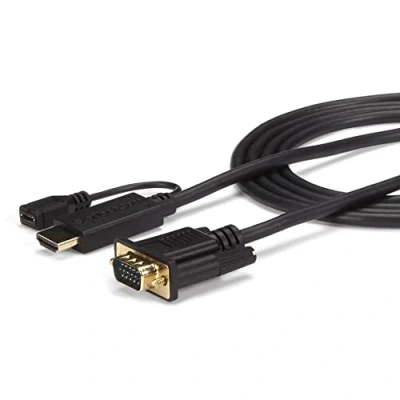 Obrázek StarTech. com HD2VGAMM10 1,8 m VGA (D Sub) HDMI + Adapter 180 cm Černá 1920 x 1200/1080p