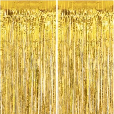 Obrázek Jonami 2 Lametta závěsy zlaté, fólie třásně závěs třpytivé, Metallic Tinsel Vorhange Hintergrund Fringe Třpytivé Fransenzávěs kovová pro party dekorace narozeninová ks