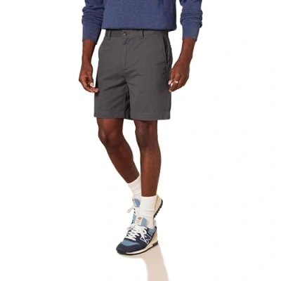 Obrázek Amazon Essentials Pánské chino šortky, 18 cm, štíhlý střih, šedé, 34 W