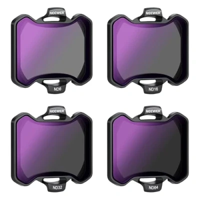 Obrázek NEEWER 4er Pack ND Filter Set, kompatibel mit DJI Avata 2, Neutraldichtefilter ND8/ND16/ND32/ND64, Drohnen Objektiv Zubehör doppelseitig beschichtetes HD Glas Keine Störungen der Objektivabdeckung