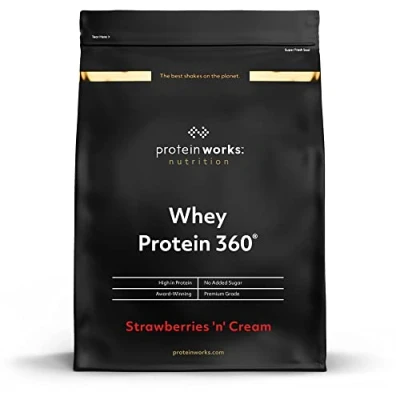 Obrázek Protein Works Whey 360 s přídavnými vitamíny proteinový prášek 40 servings jahodový krém 1. 2kg