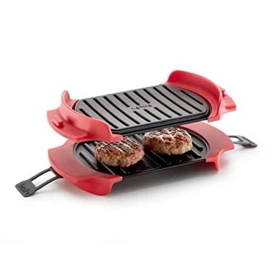 Obrázek Lékué Microwave Grill, Mikrowellen Stahl, rot und schwarz, 25,2 x 14,8 cm