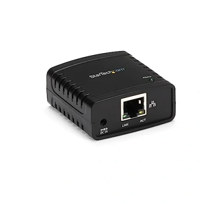 Obrázek StarTech.com 10/100Mbit/s Ethernet auf USB 2.0 Netzwerk Printserver Windows 10 LPR LAN Druckserver Adapter (PM1115U2)