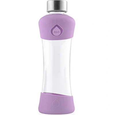 Obrázek EQUA Active Plum láhev na pití 0,5 l skleněná 550 ml se silikonovým obalem vodu z borosilikátového skla sportovní designová