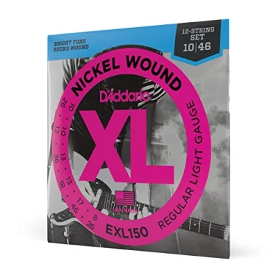 Obrázek D&#039;Addario Kytarové struny E kytara pro elektrické kytary elektrickou kytaru EXL150 Regular Light, 12 řetězů, 1046 1 kus