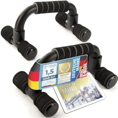 Obrázek Body &amp; Mind® Push Up kliky na kliky; kompaktní tréninková držadla fitness držák pro trénink celého těla a efektivní silový vč. e knihy zdarma