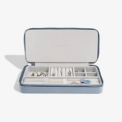 Obrázek Stackers Dusky BLue Sleek Necklace Travel Jewellery Box