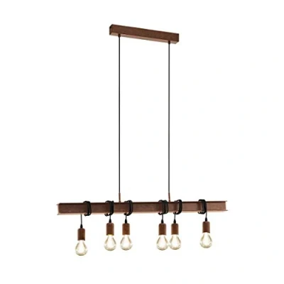 Obrázek EGLO závěsná lampa Townshend, 6 plamenných vintage závěsné svítidlo v průmyslovém designu, retro z oceli nerezovém vzhledu, objímka E27