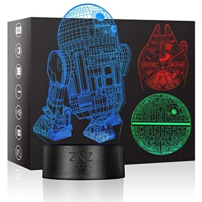 Obrázek ZNZ LED lampa se stmíváním, svítí v 16 barvách, provoz přes USB, noční světlo s dotykovou funkcí, dálkové ovládání, stolní 3D efektem