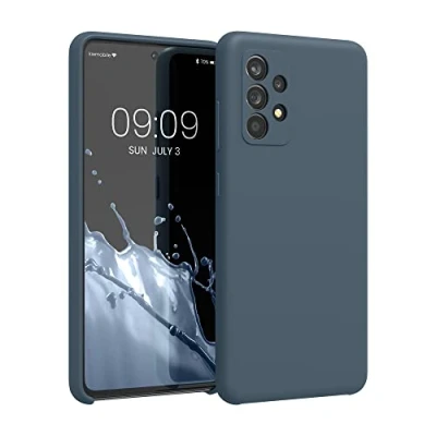 Obrázek kwmobile pouzdro kompatibilní se Samsung Galaxy A52 / 5G A52s silikonové na mobil měkký povrch bezdrátové nabíjení tmavá břidlice