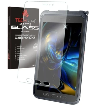 Obrázek TECHGEAR Matte Glas kompatibel mit Samsung Galaxy Tab Active 3 8 [SM T570 / T575 T577] Schutzfolie Matt Auflage Blendschutz gehärtetes Displayschutz folie