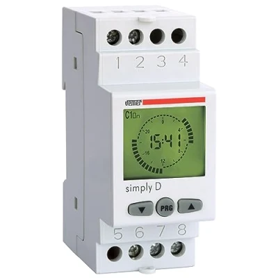 Obrázek VEMER VE512000 Simply D Digitale Zeitschaltuhr mit Täglicher Programmierung, DIN Schienenmontage, Weiß