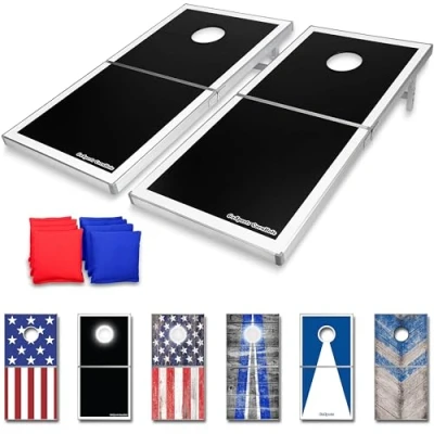 Obrázek GoSports Unisex, Teenager Cornhole Pro sedací pytel sada na házení (černá), regulation size