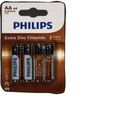 Obrázek Philips Baterie AA 4 kusy R6L4B10 technologie chloridu zinečnatého životnost 3 roky
