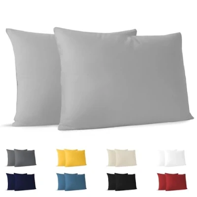 Obrázek Dreamzie povlak na polštář 30 x 50 (sada se 2) 100% žerzejová bavlna 150 g/m2 šedý cm odolný a hypoalergenní